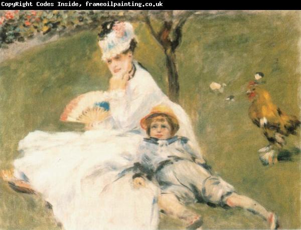 Pierre-Auguste Renoir Camille Monet and Her son Jean in the Garden at Arenteuil